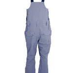 Turbine Mission II Bib - A pair of gray snow pants with a black stripe on the side, featuring two zippered pockets and adjustable straps.