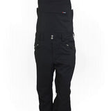 Technical cycling bib overalls in black with adjustable straps and multiple cargo pockets