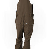 Technical cycling bib overalls in espresso brown with adjustable straps and cargo pockets