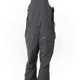 Technical cycling bib overalls in dark gray, adjustable shoulder straps and utility pockets