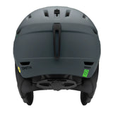 Smith Mission MIPS Helmet 2025 - A matte black helmet with a white logo on the front and green accents on the sides.