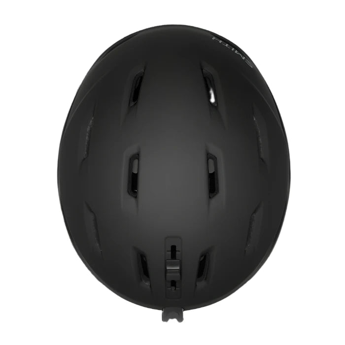 Smith Mission MIPS Helmet 2025 - Black helmet with white logo on front, black straps and padding.