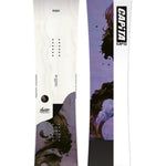 CAPiTA Women's The Navigator Snowboard 2025 - White snowboard with black and purple abstract design on top.