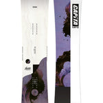 CAPiTA Women's The Navigator Snowboard 2025 - A white snowboard with a black and purple abstract design on the bottom.