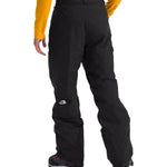 North Face Men's Freedom Insulated Pant - A pair of black insulated pants with a white logo on the left leg.
