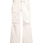 North Face Women's Freedom Insulated Pant 2025 - A pair of white snow pants with a logo on the left leg pocket.