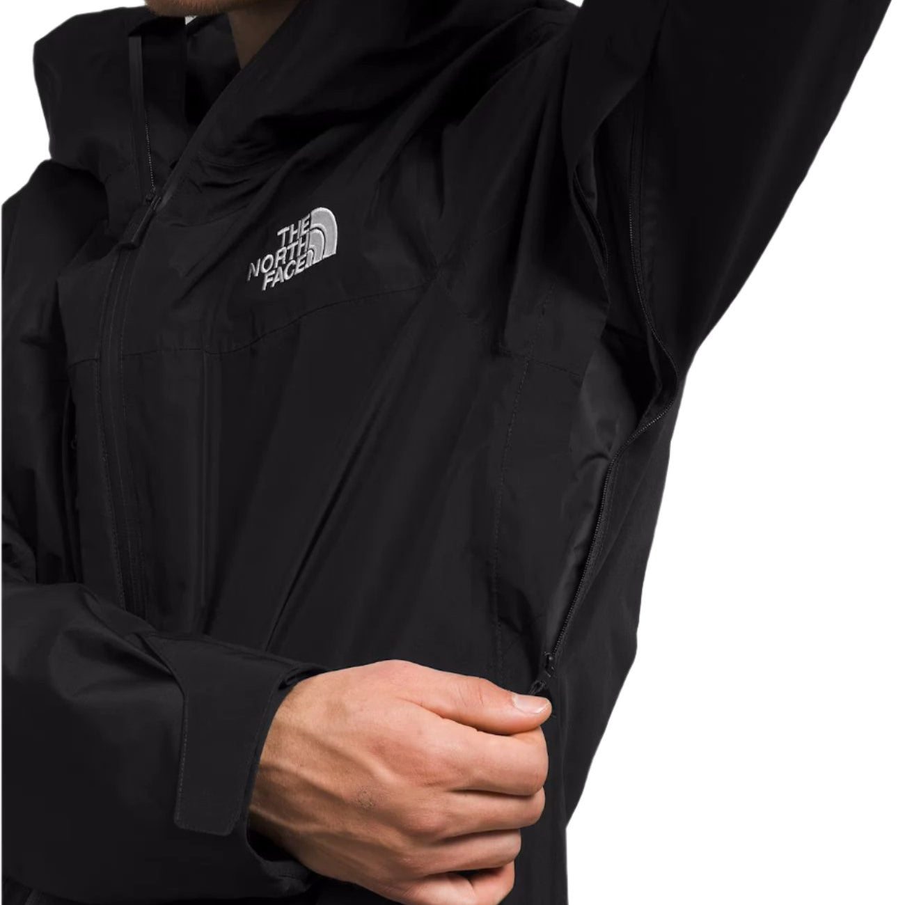 North Face ThermoBall Snow Triclimate Jacket - A black jacket with a white logo on the left chest area.