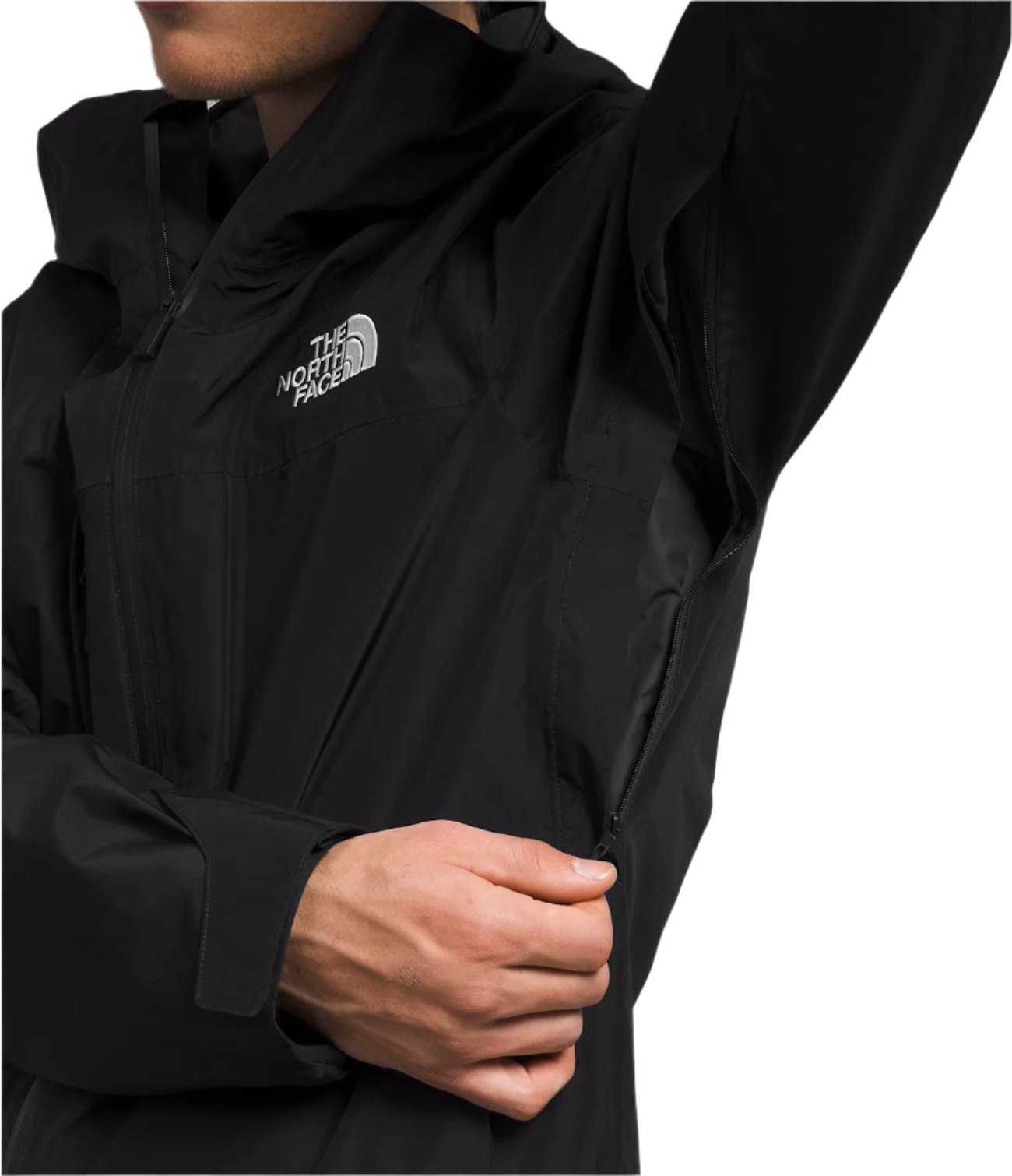 North Face ThermoBall Snow Triclimate Jacket - A black jacket with a white logo on the left chest area.