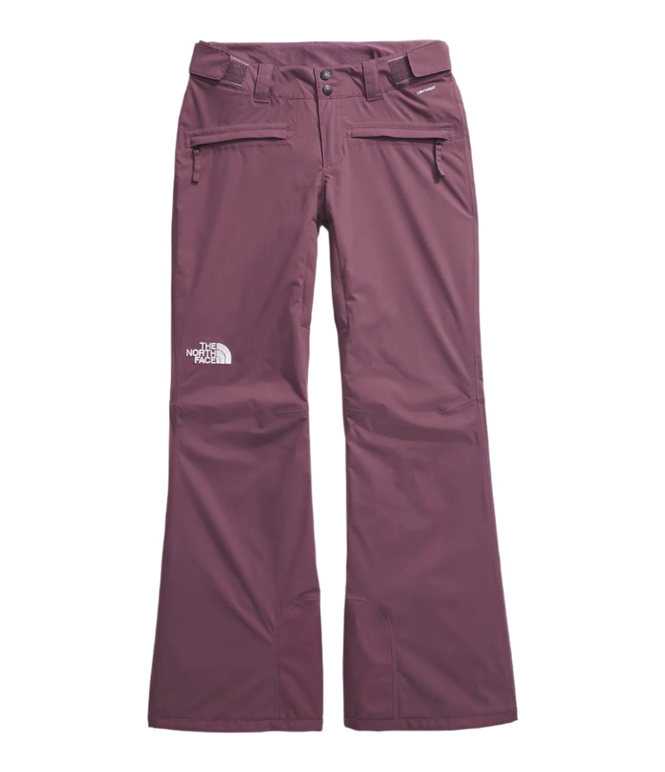 North Face Women's Freedom Stretch Pant 2025 - A pair of women's ski pants with a white logo on the left leg and two zippered pockets on the back.
