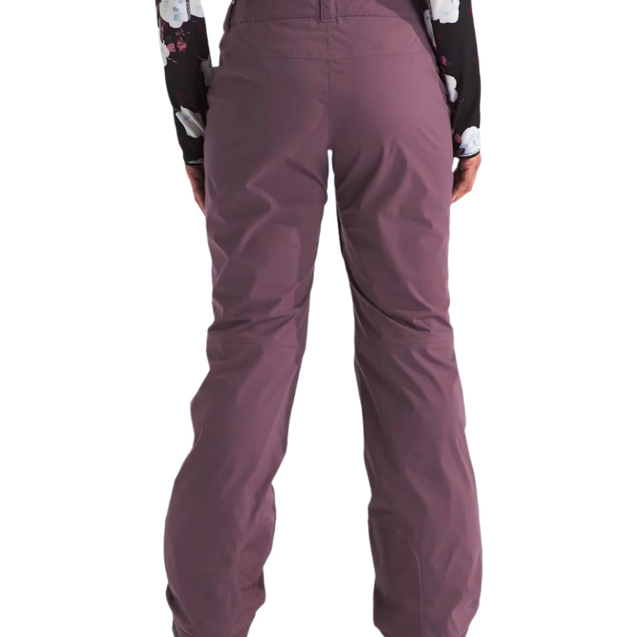 North Face Women's Freedom Stretch Pant 2025 - A pair of black snow pants with a subtle white stripe down the side.