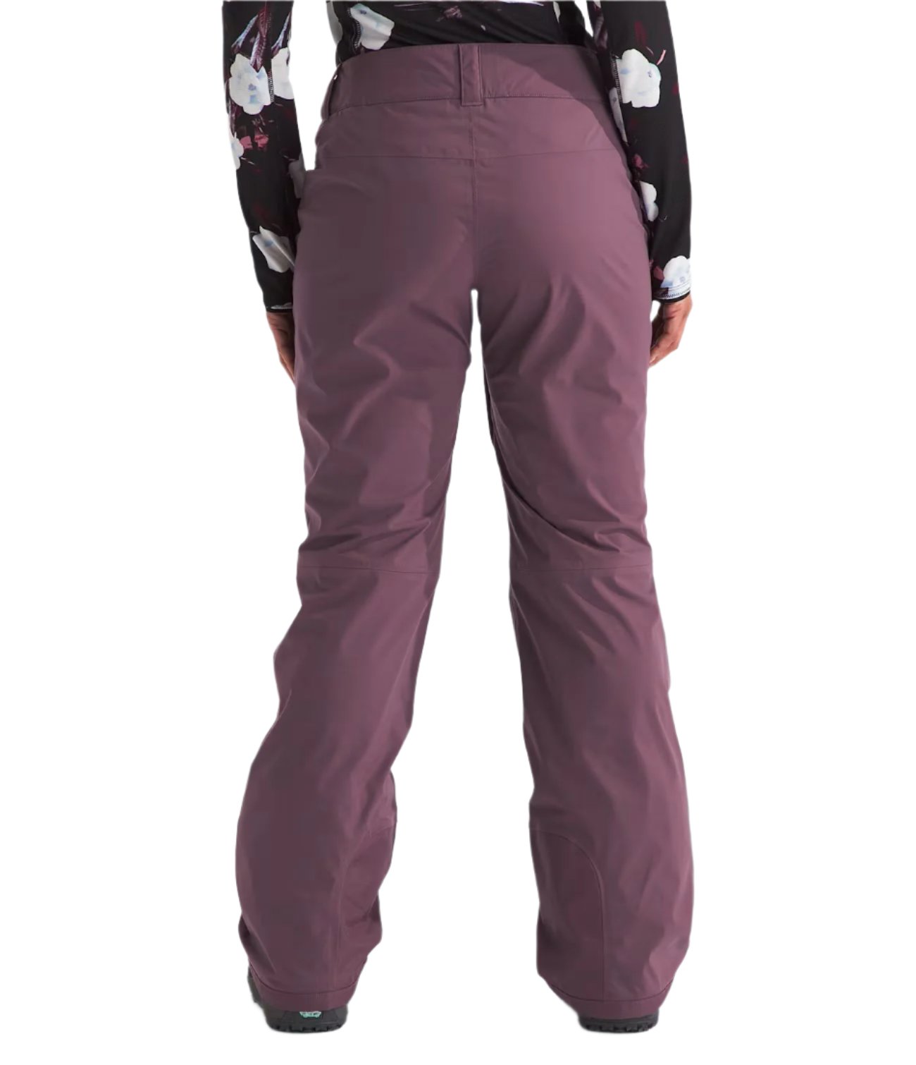 North Face Women's Freedom Stretch Pant 2025 - A pair of black snow pants with a subtle white stripe down the side.