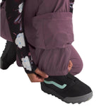 North Face Women's Freedom Stretch Pant 2025 - A pair of black pants with a subtle white pattern and a slight sheen to them, featuring an elastic waistband at the back.