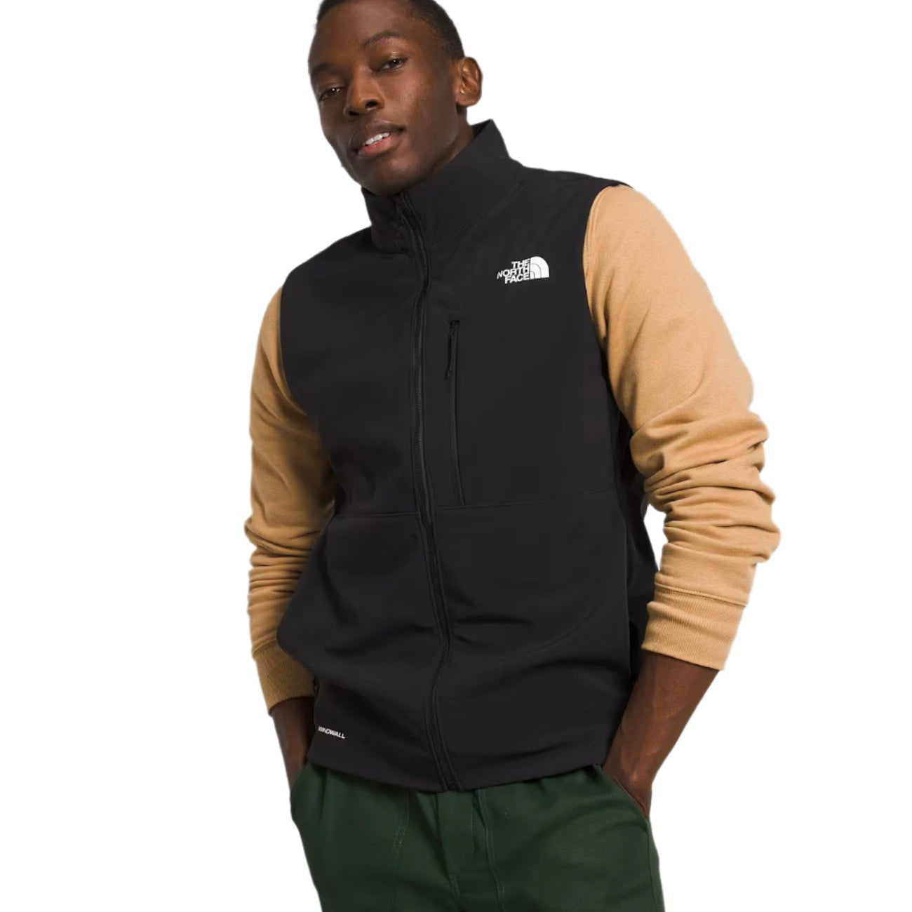 North Face Apex Bionic Vest - A black fleece vest with a white logo on the left chest area.