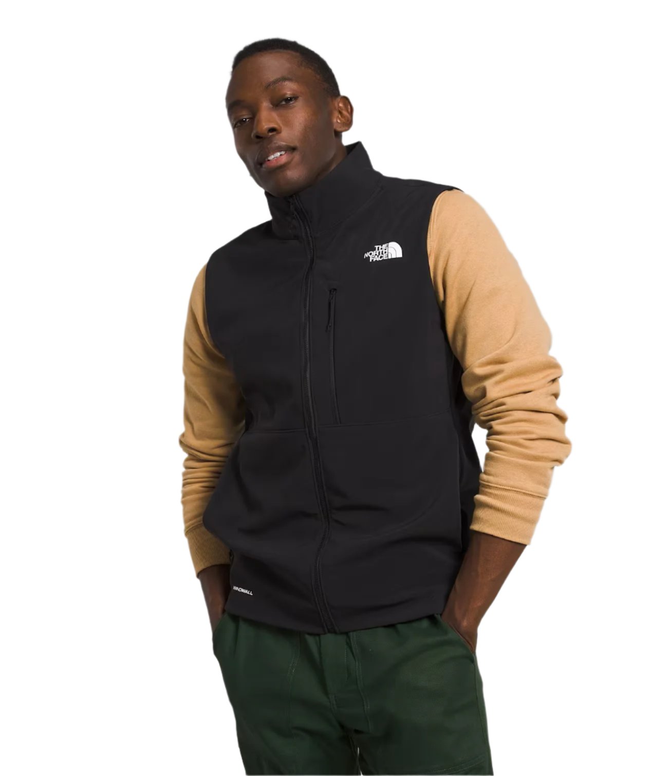 North Face Apex Bionic Vest - A black fleece vest with a white logo on the left chest area.