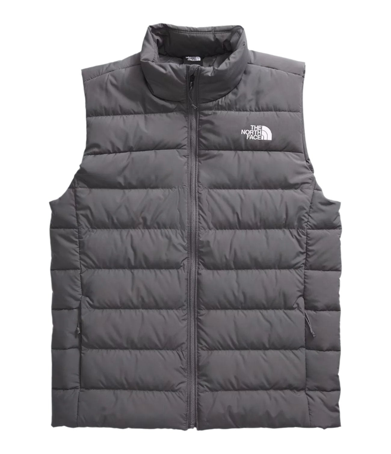 North Face Aconcagua 3 Vest - A dark gray puffer vest with a white logo on the left chest area.