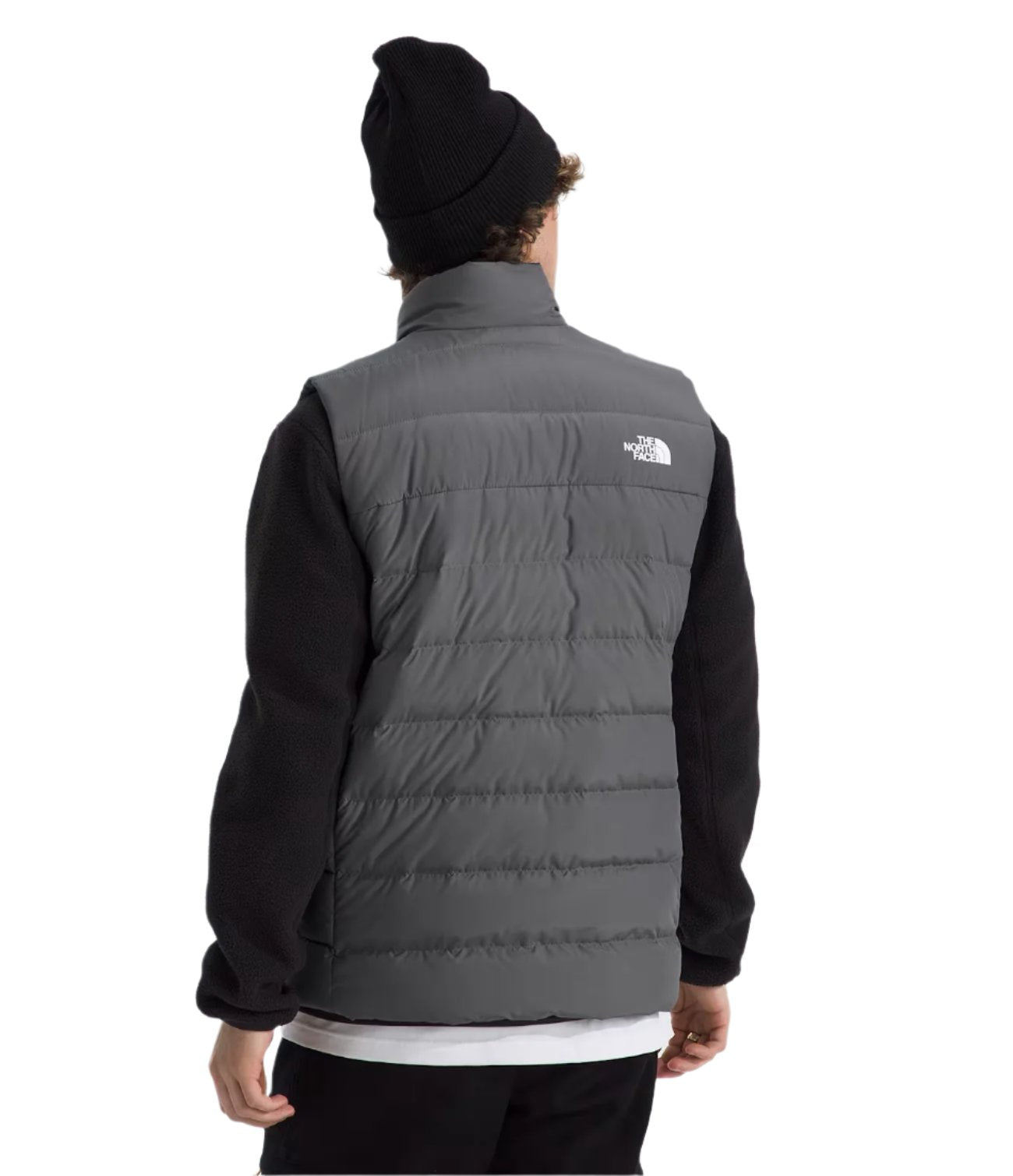North Face Aconcagua 3 Vest - A dark gray vest with a white logo on the upper right side.