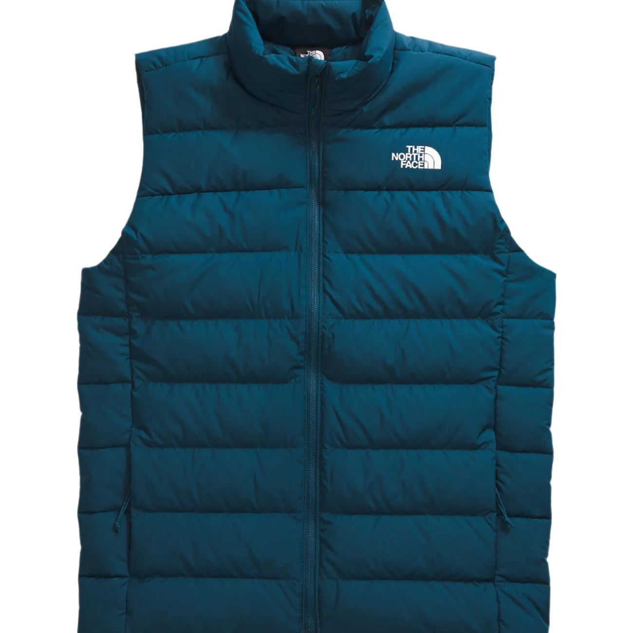 North Face Aconcagua 3 Vest - Dark-colored, quilted vest with a zip closure and white logo on the left chest.