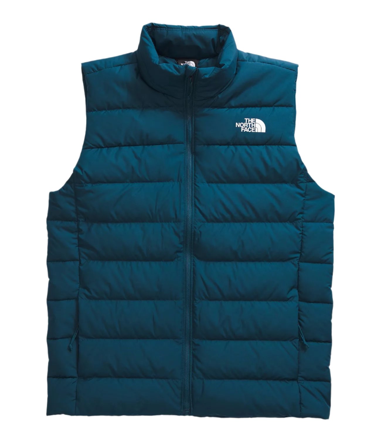 North Face Aconcagua 3 Vest - Dark-colored, quilted vest with a zip closure and white logo on the left chest.