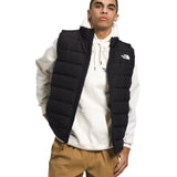North Face Aconcagua 3 Vest - Black vest with white logo on left chest and black zipper.