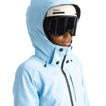 North Face Women's Lenado Insulated Jacket - A light blue jacket with a hood and black buttons down the front.