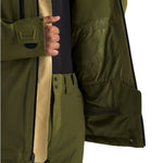 North Face Chakal Insulated Jacket - A dark green jacket with a black zipper and two zippered pockets on the front.