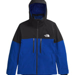 North Face Chakal Insulated Jacket - A black and blue jacket with a white logo on the upper right side of the chest.