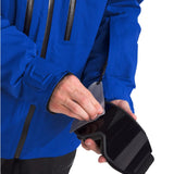 North Face Chakal Insulated Jacket - A royal blue jacket with black zippers and trim, featuring a zippered chest pocket on the left side.