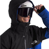 North Face Chakal Insulated Jacket - A black jacket with blue accents and a white logo on the chest.