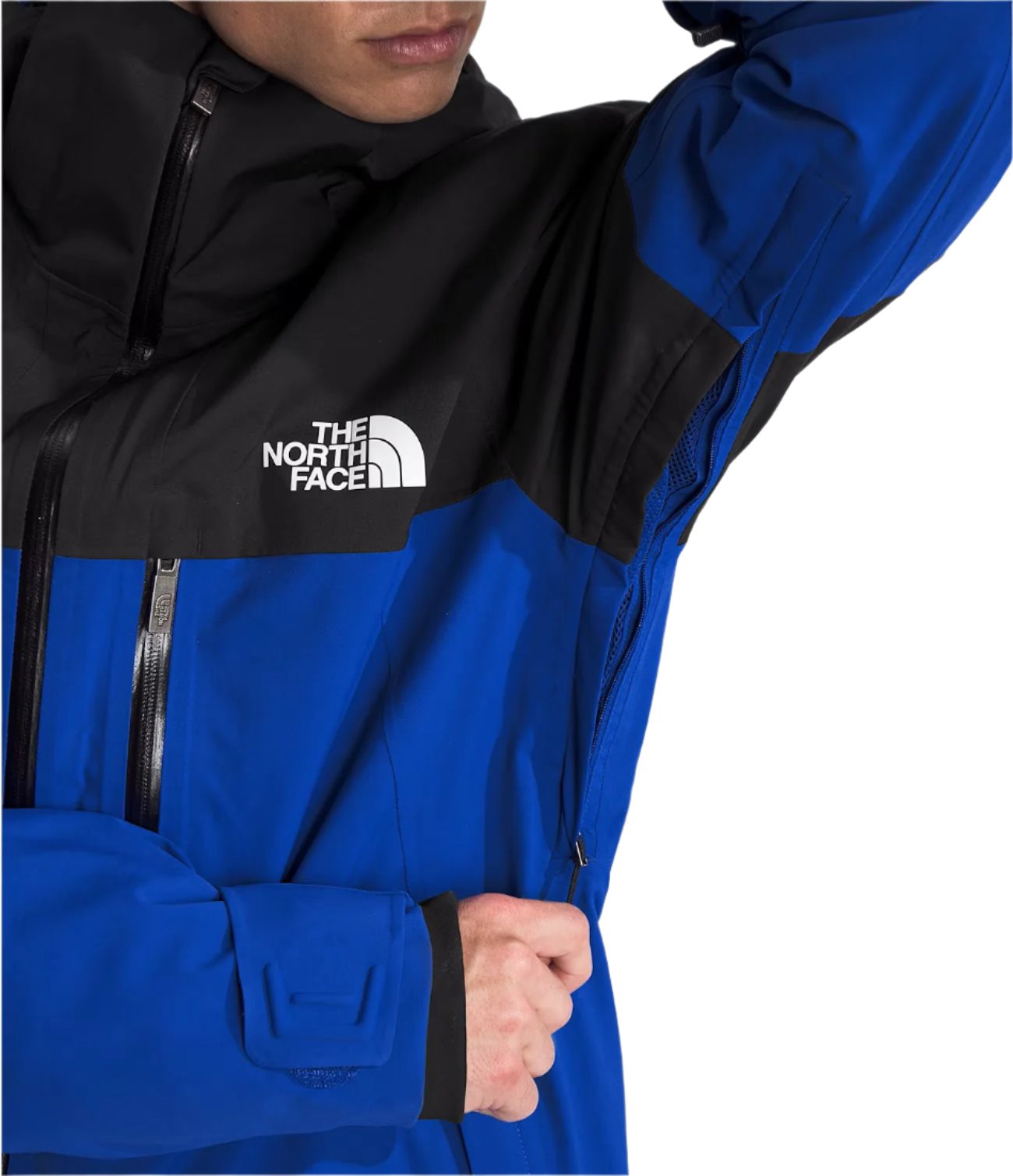 North Face Chakal Insulated Jacket - A black jacket with a white logo on the chest and a zipper down the front.