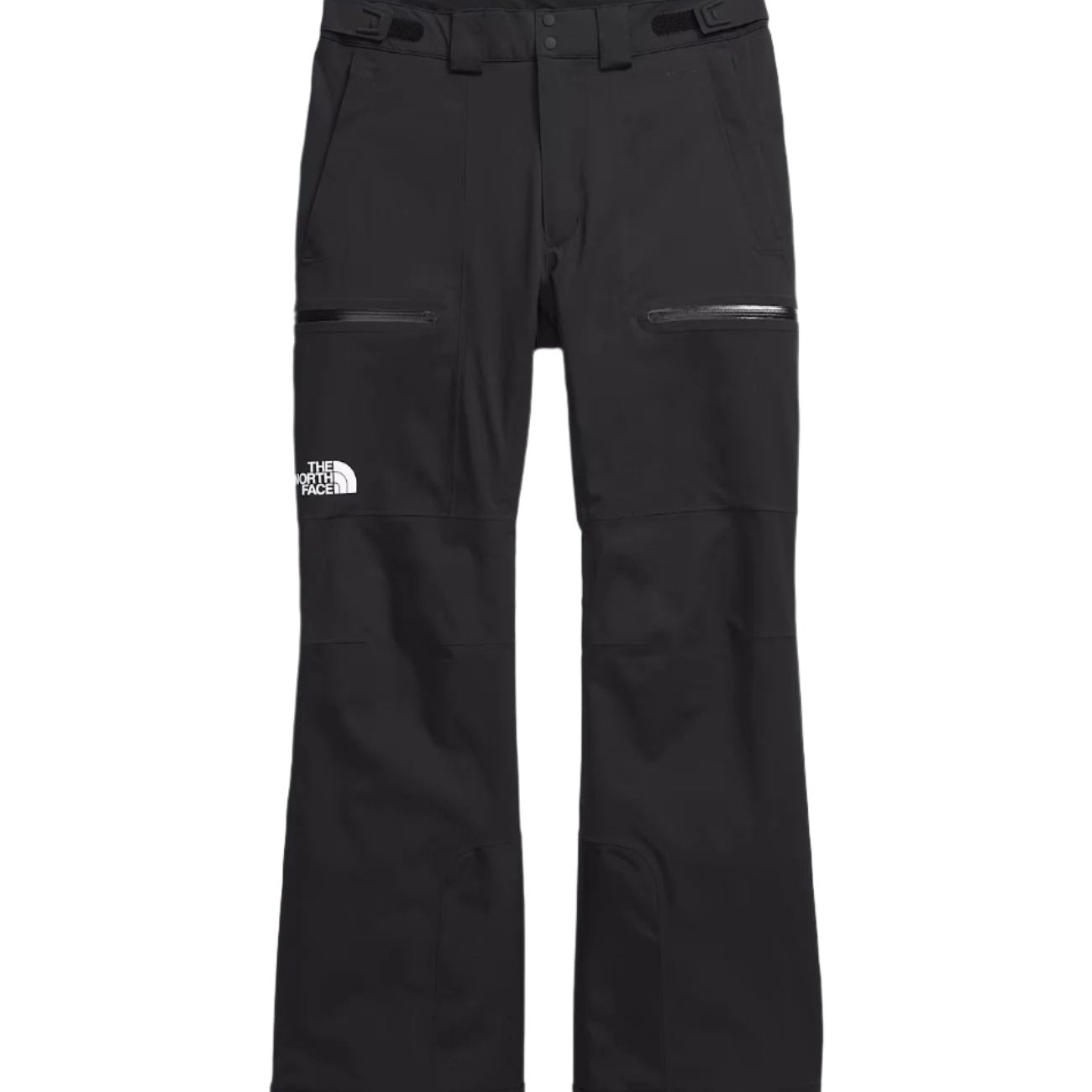 North Face Chakal Insulated Pant - Black pants with white logo on left thigh and zippered pocket on right thigh.