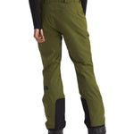 North Face Chakal Insulated Pant Short - A pair of olive green pants with a black logo on the left thigh and a small pocket on the right side.
