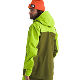 North Face Ceptor Shell Jacket - A bright green jacket with a darker green panel on the back and hood.