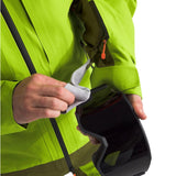 North Face Ceptor Shell Jacket - A bright green jacket with a black zipper and reflective strips on the chest.