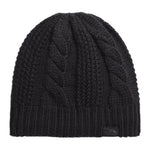 North Face Oh Mega Lined Beanie - A black beanie with a thick, braided cable-knit pattern on the front and back.