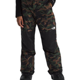 North Face Boys' Freedom Insulated Pant 2025 - A pair of camouflage-print insulated pants with a white logo on the left thigh.