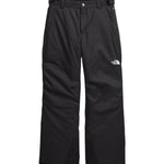 North Face Boys' Freedom Insulated Pant - A pair of black insulated pants with a white logo on the left thigh and a small pocket on the right side.