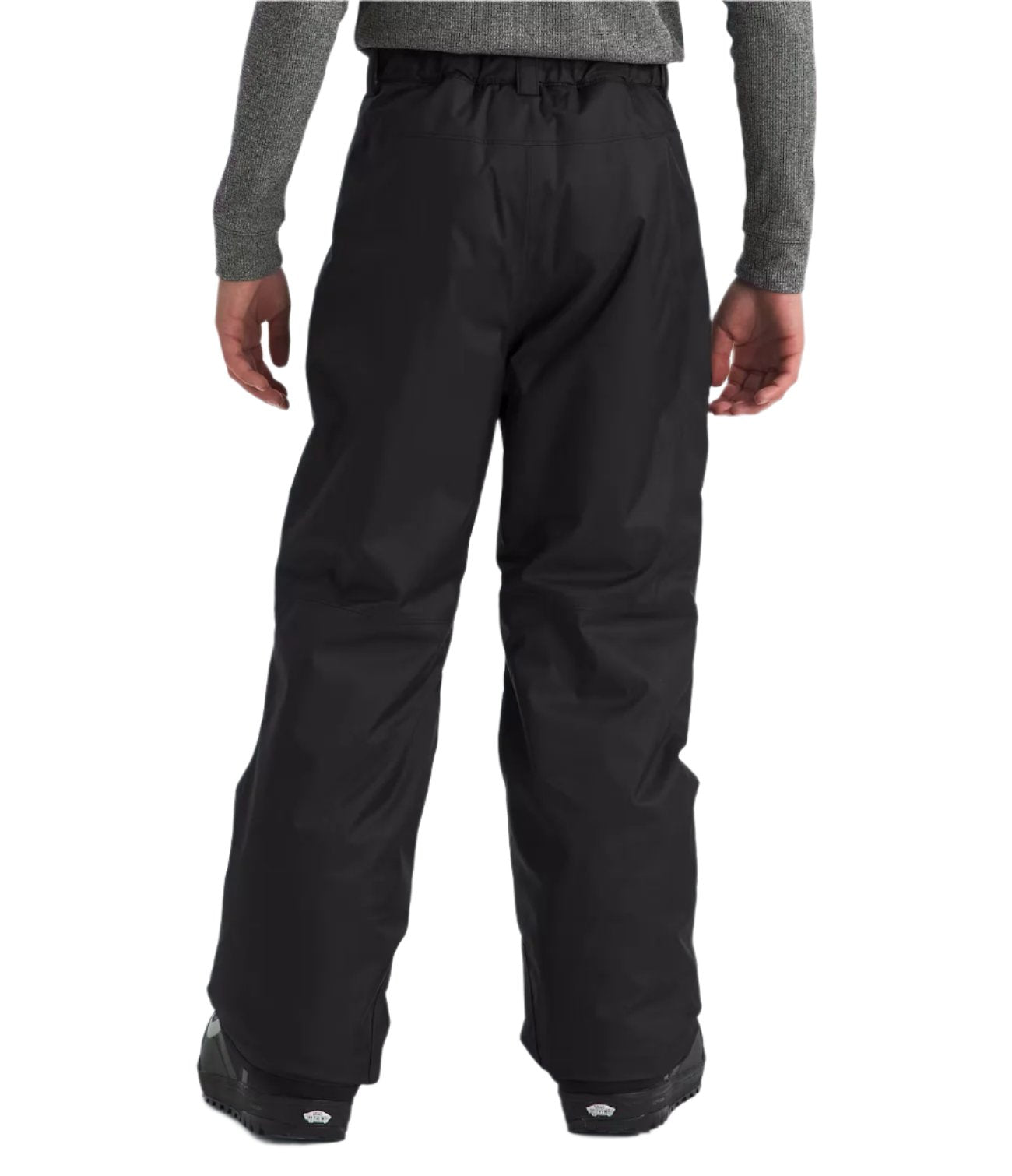North Face Boys' Freedom Insulated Pant - Black insulated snow pants with a belt and zippered pockets.