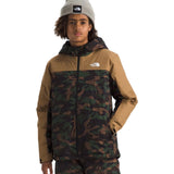 North Face Boys' Freedom Insulated Jacket - A dark green jacket with a white logo on the left chest and a zipper down the front.
