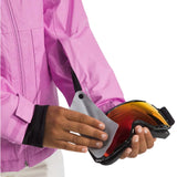 North Face Girls' Freedom Insulated Jacket - A pink jacket with a zipper down the front and two zippered pockets on either side.