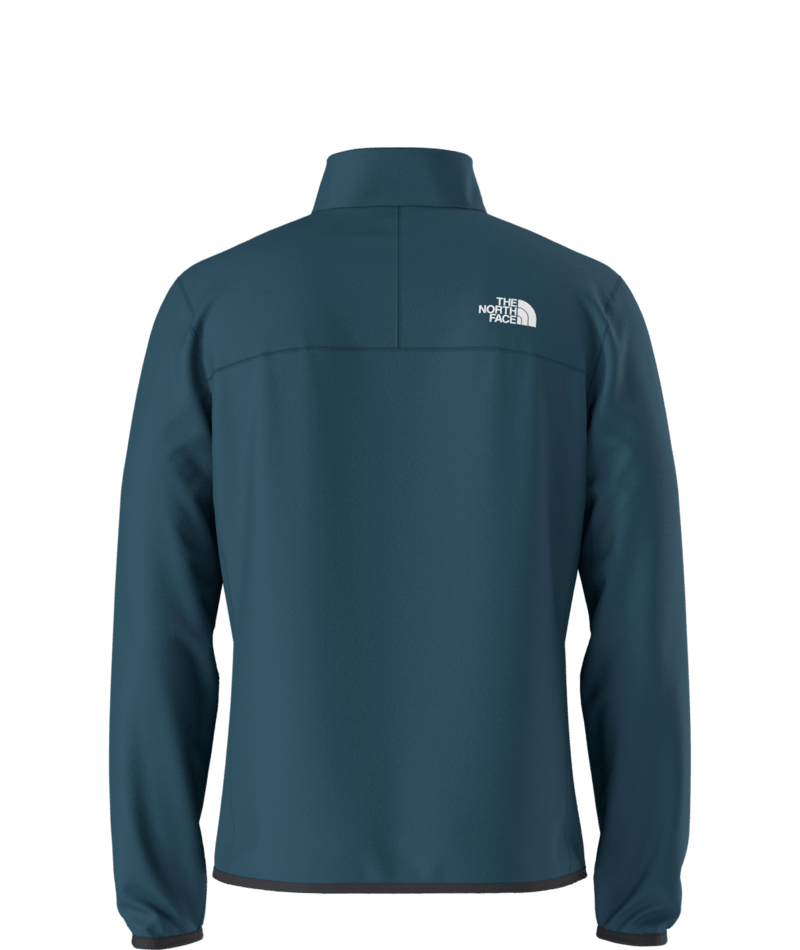 North Face Crest 1/4 Zip Pull Over 2025 - A dark blue fleece pullover with a zippered front and white logo on the left chest.