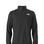 North Face Crest 1/4 Zip Pull Over 2025 - A dark gray fleece pullover with a quarter zip closure and white logo on the left chest.