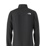 North Face Crest 1/4 Zip Pull Over 2025 - A black fleece pullover with a zippered front and white logo on the left chest.