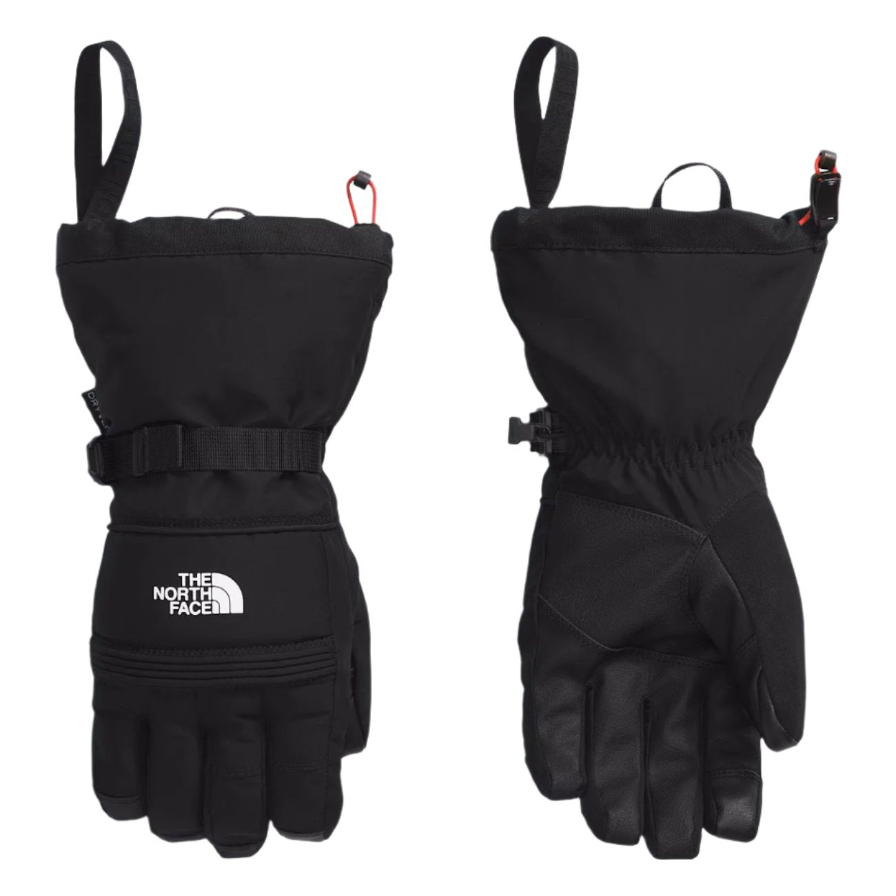 North Face Men's Montana Glove - A black glove with a white logo on the wrist and red accents on the strap.