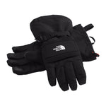 North Face Men's Montana Glove - A black glove with a white logo on the back of the hand, featuring a strap closure and a textured palm.
