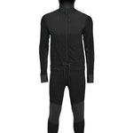 Airblaster Ninja Suit Pro 2025 - Black snowsuit with a star-shaped zipper pull on the chest.