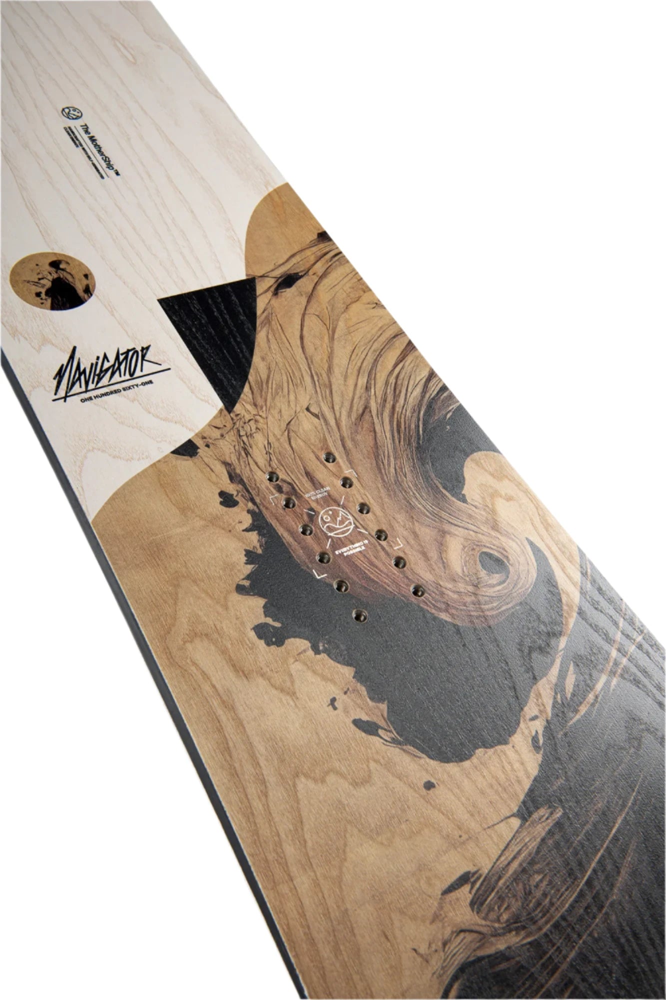 CAPiTA The Navigator Snowboard 2025 - A light-colored woodgrain snowboard with a black logo and text on top.