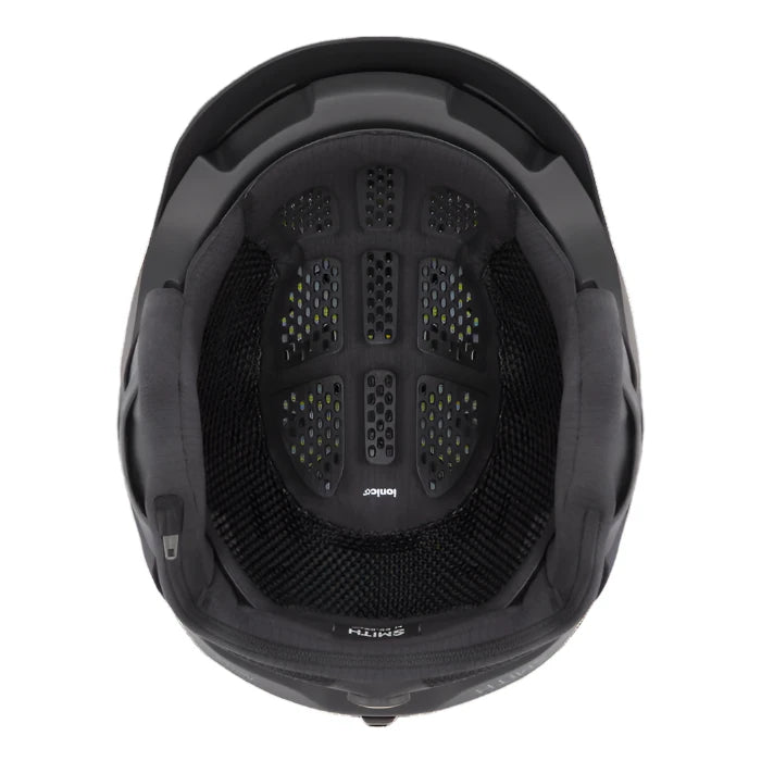 Smith Nexus MIPS Helmet 2025 - Black helmet with white logo on front, black straps and padding.