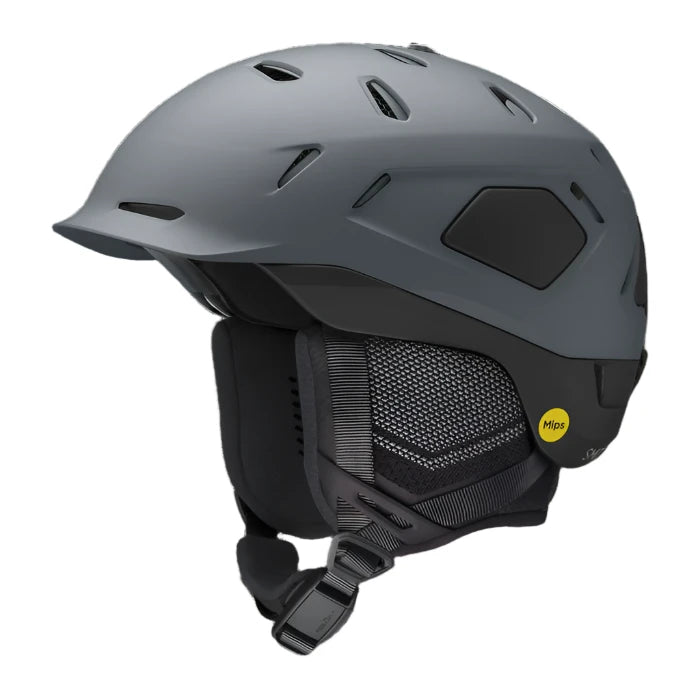 Smith Nexus MIPS Helmet 2025 - A matte black helmet with a sleek, aerodynamic design and ventilation holes on top.