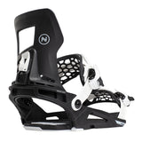 Nidecker Prime Youth Snowboard Bindings - Black bindings with white buckles and straps on a plain white background.