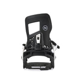Nidecker Prime Youth Snowboard Bindings 2025 - A black and white snowboard binding with a rectangular cutout on its top plate.